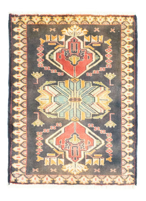 Tapis Turkaman - 87 x 67 cm - bleu foncé