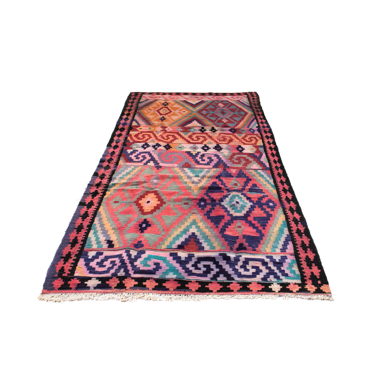 Tapis de couloir Tapis Kelim - Vieux - 330 x 135 cm - multicolore