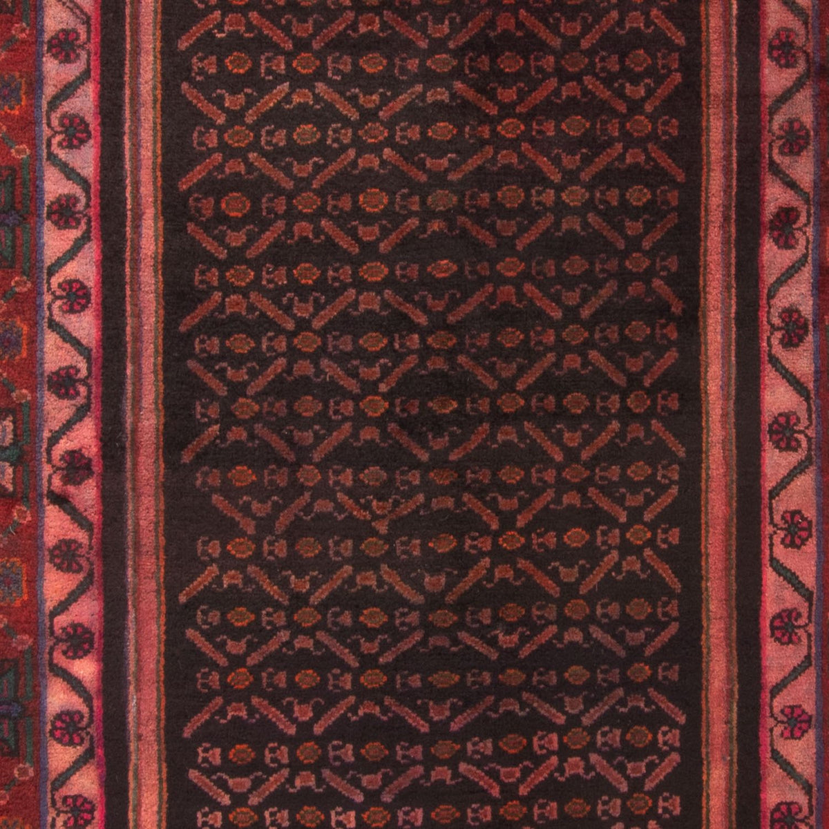 Tapis persan - Nomadic - 300 x 155 cm - rouge foncé