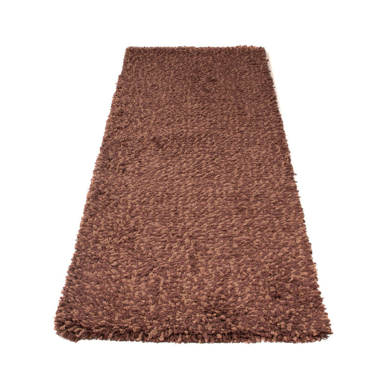 Tapis de couloir Tapis à poils longs - 204 x 70 cm - marron