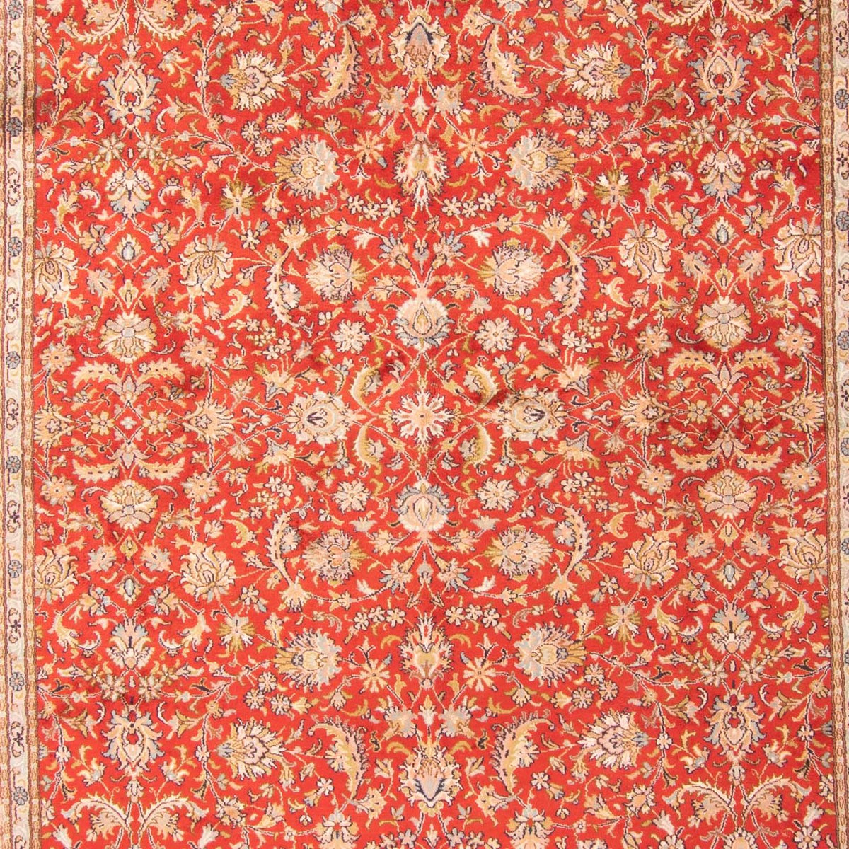 Tapis en soie - Soie du Cachemire - 277 x 186 cm - rouge