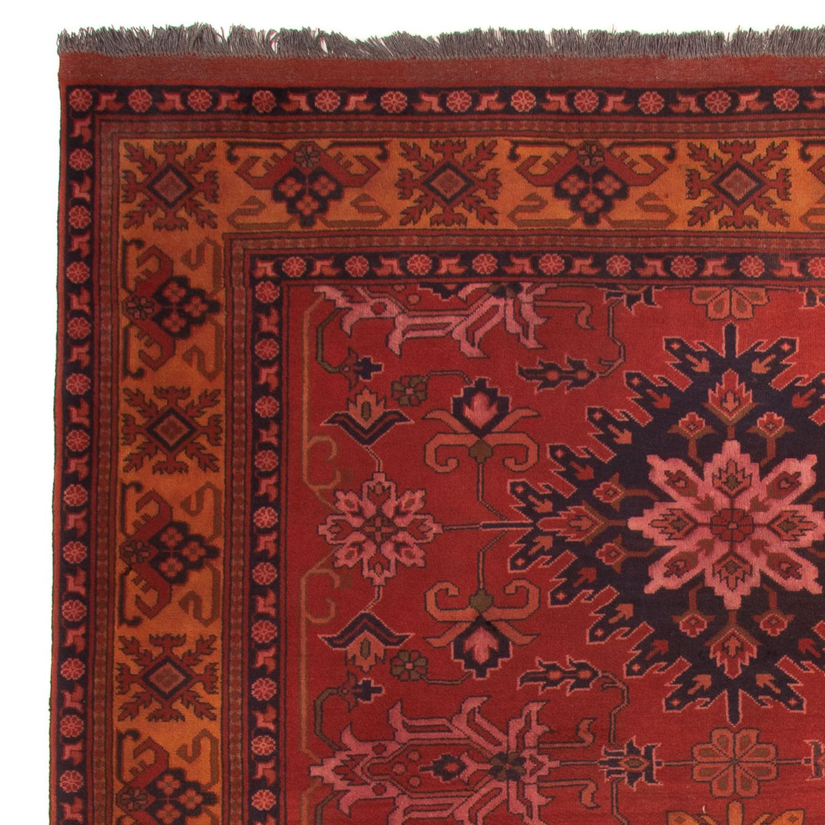 Tapis afghan - Hatschlu - 313 x 210 cm - rouge foncé