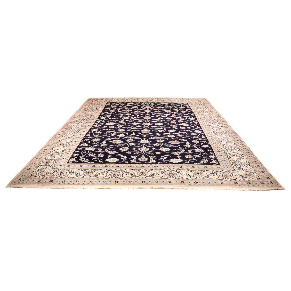 Tapis persan - Nain - Royal - 383 x 286 cm - bleu foncé