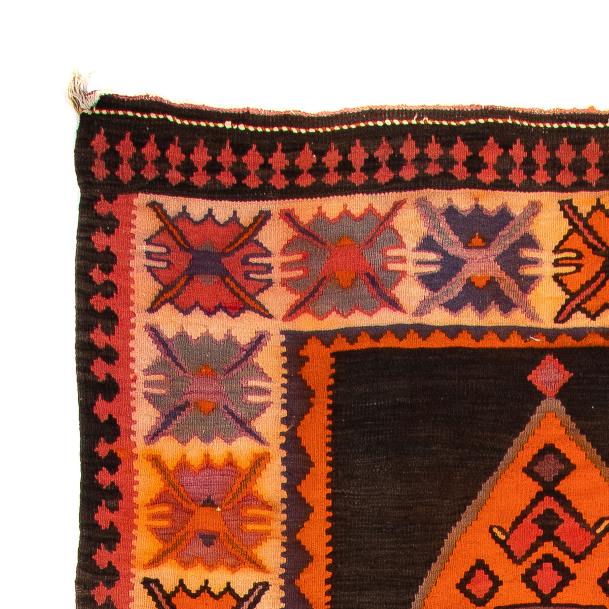 Tapis de couloir Tapis Kelim - Vieux - 380 x 150 cm - multicolore