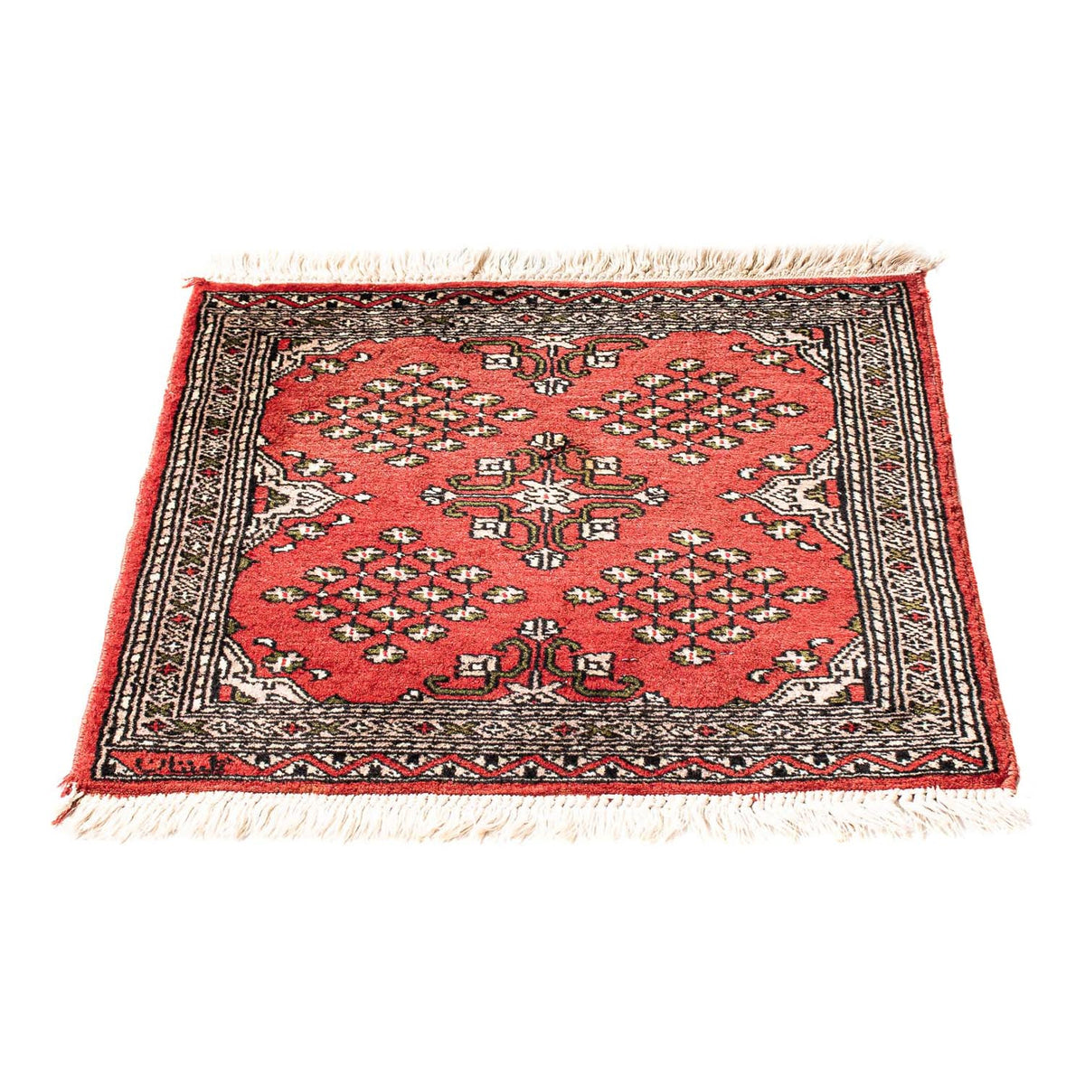 Tapis Pakistani carré  - 63 x 62 cm - rouge