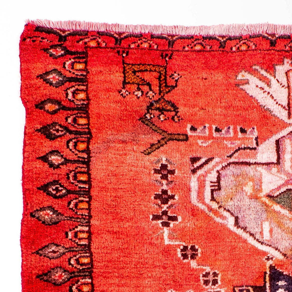 Tapis persan - Keshan carré - 107 x 96 cm - rouge clair