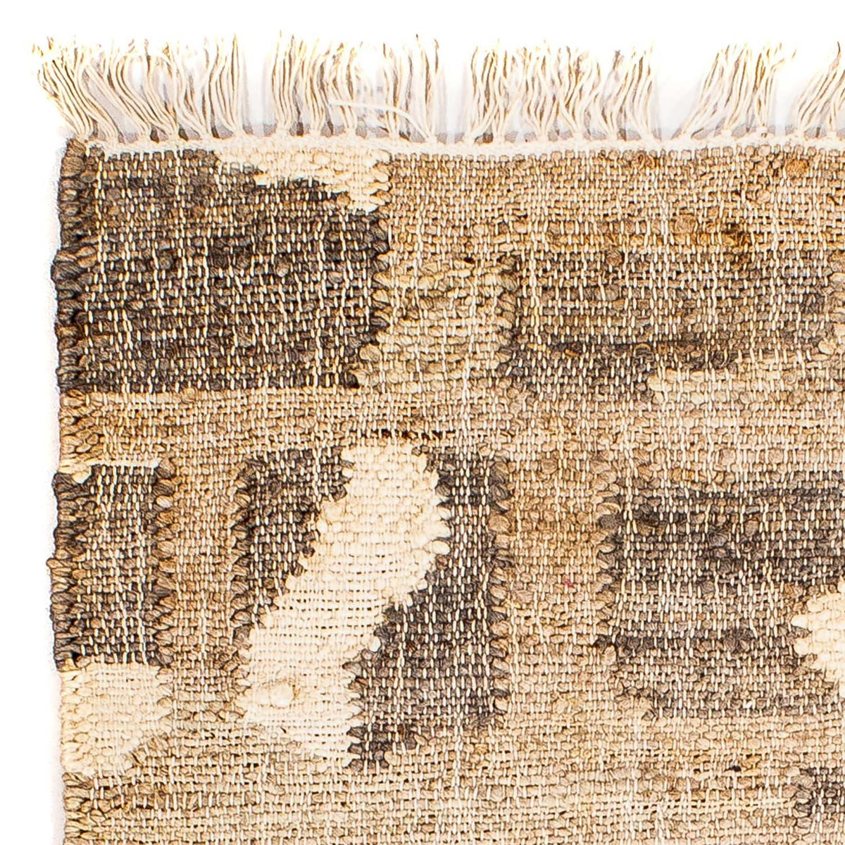 Tapis Kelim - Tendance carré  - 62 x 61 cm - marron clair