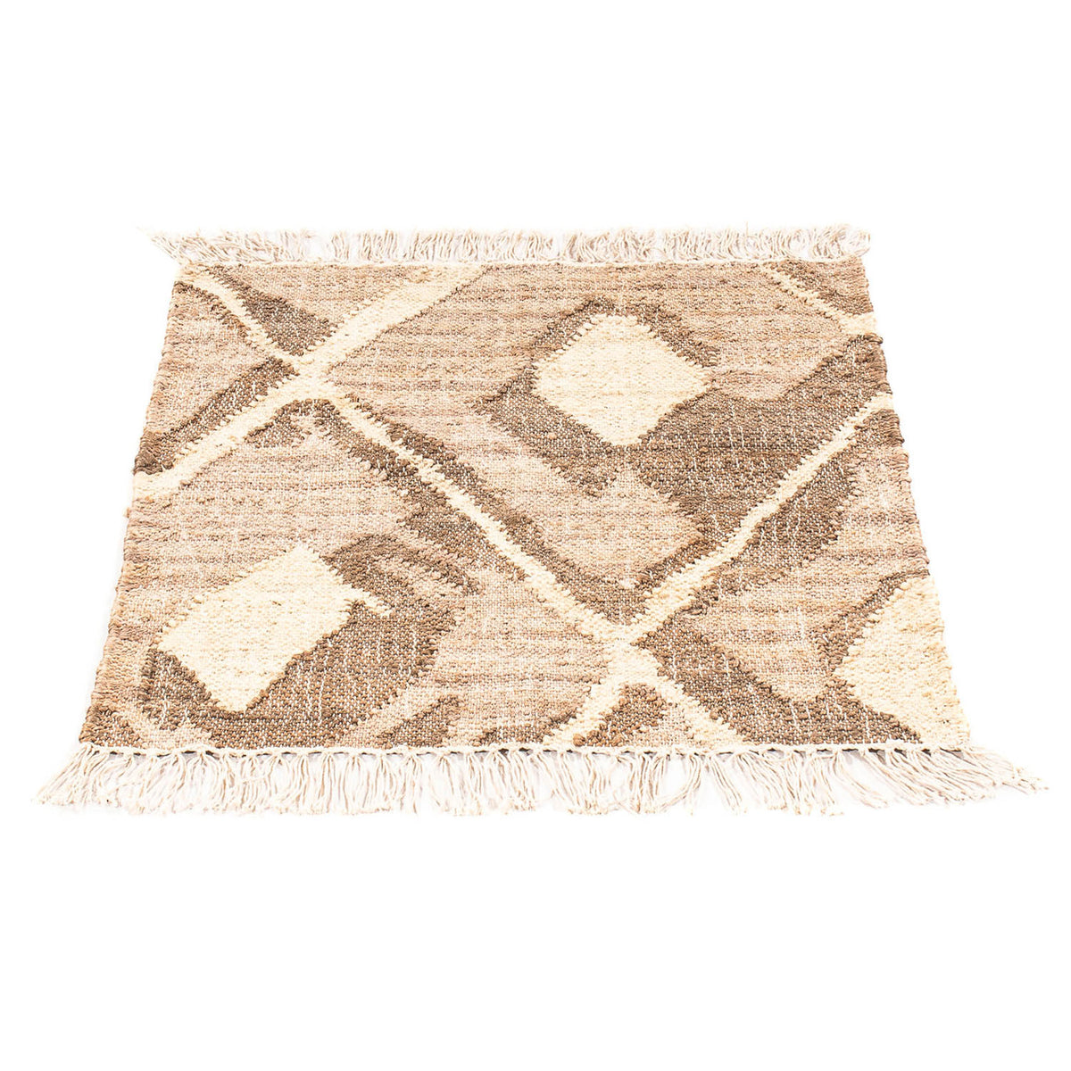 Tapis Kelim - Tendance carré - 63 x 62 cm - marron clair
