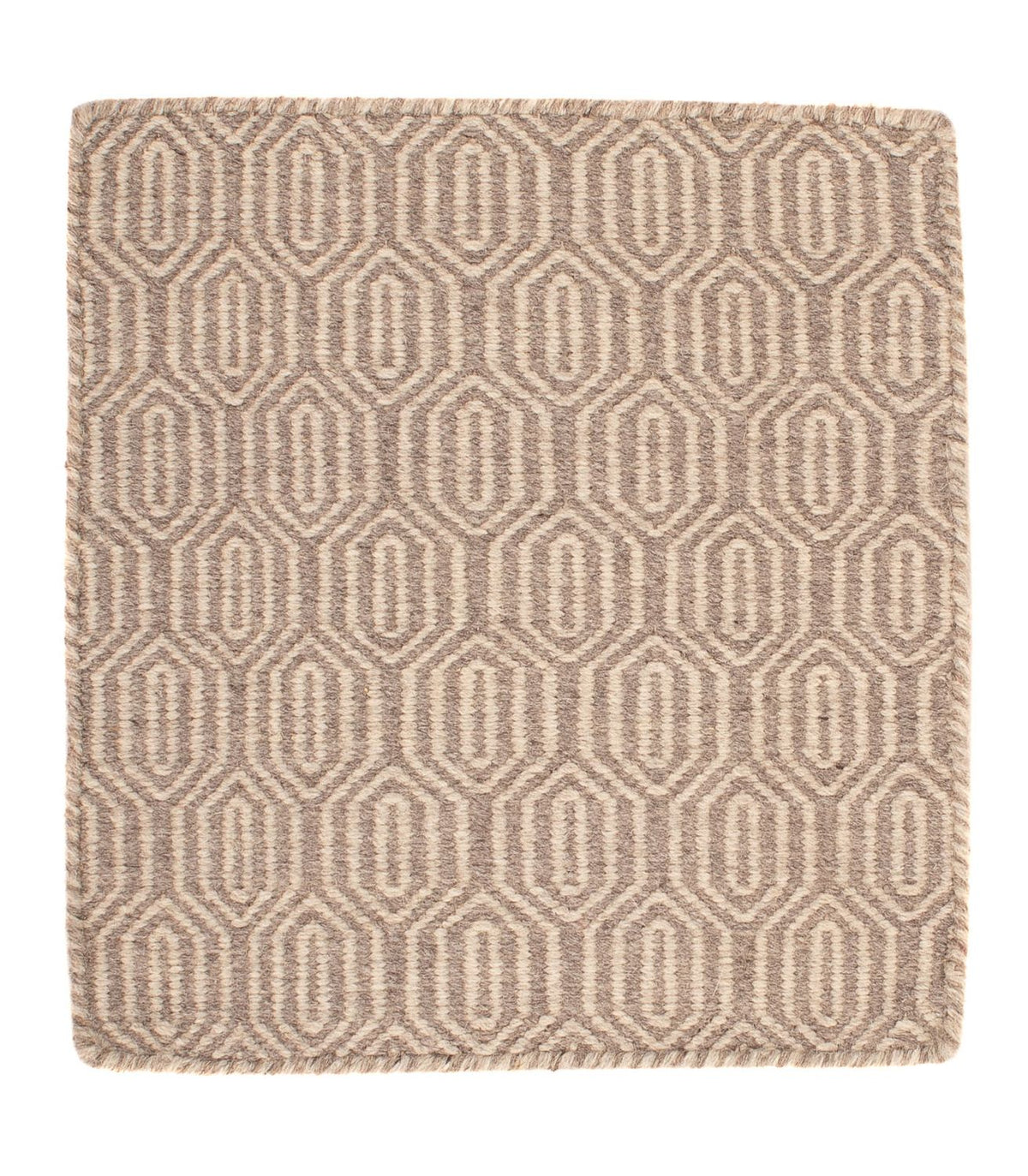 Tapis Kelim - Tendance carré  - 46 x 45 cm - marron clair