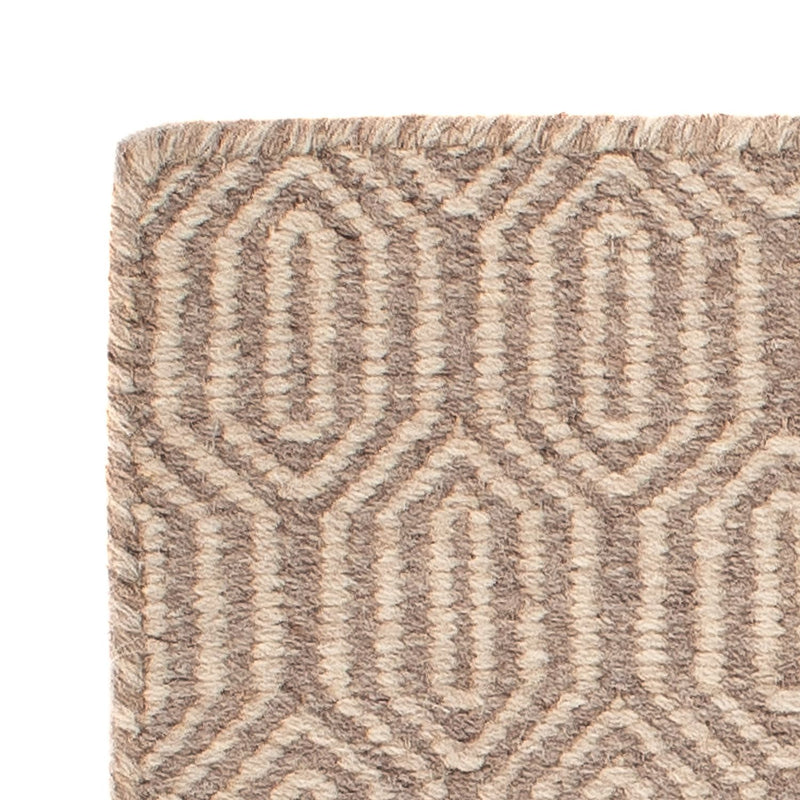 Tapis Kelim - Tendance carré  - 46 x 45 cm - marron clair