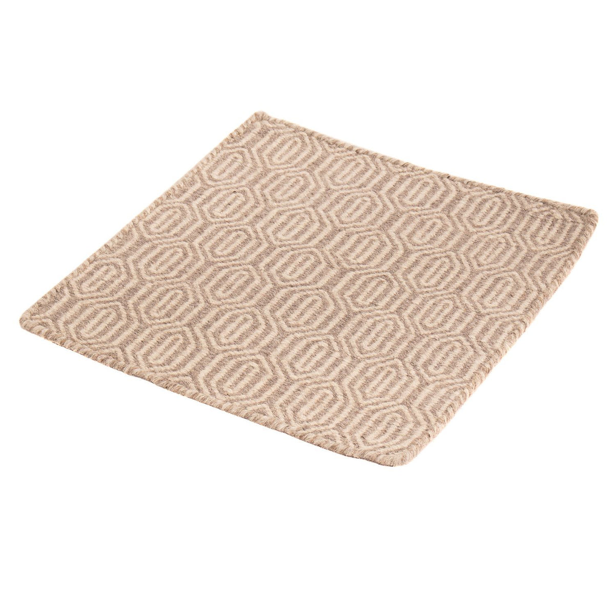 Tapis Kelim - Tendance carré  - 46 x 45 cm - marron clair
