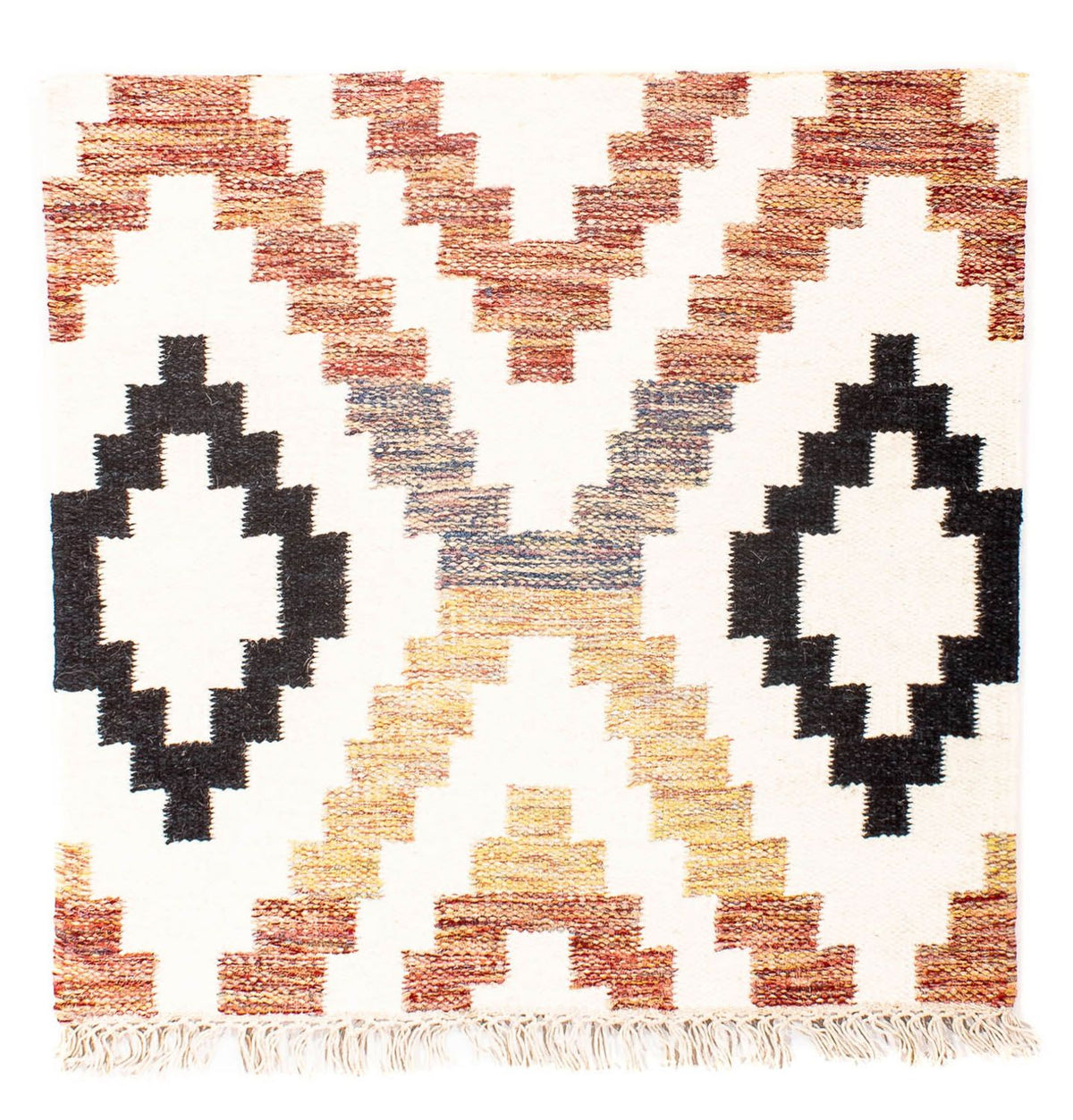 Tapis Kelim - Tendance carré - 69 x 67 cm - beige