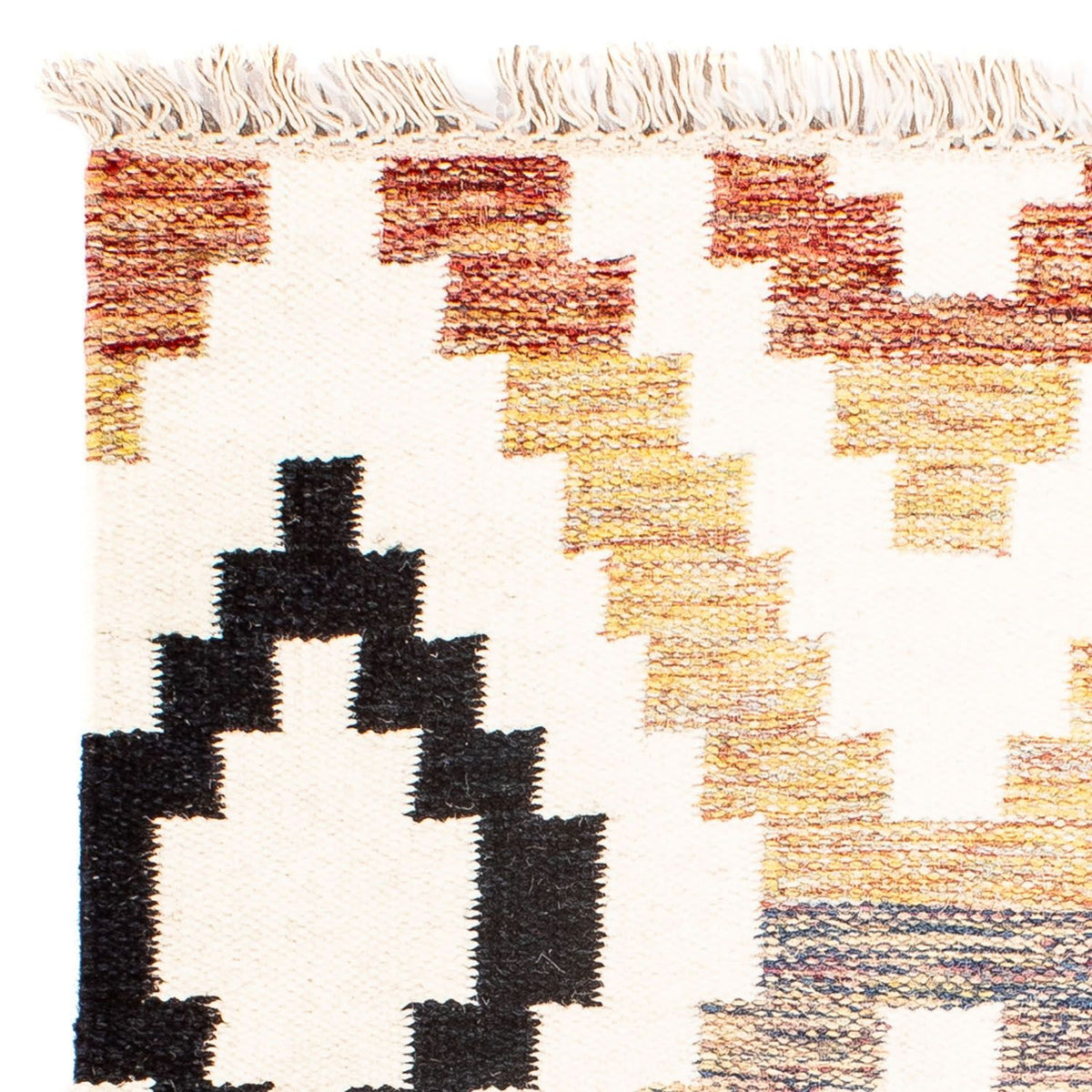 Tapis Kelim - Tendance carré - 69 x 67 cm - beige