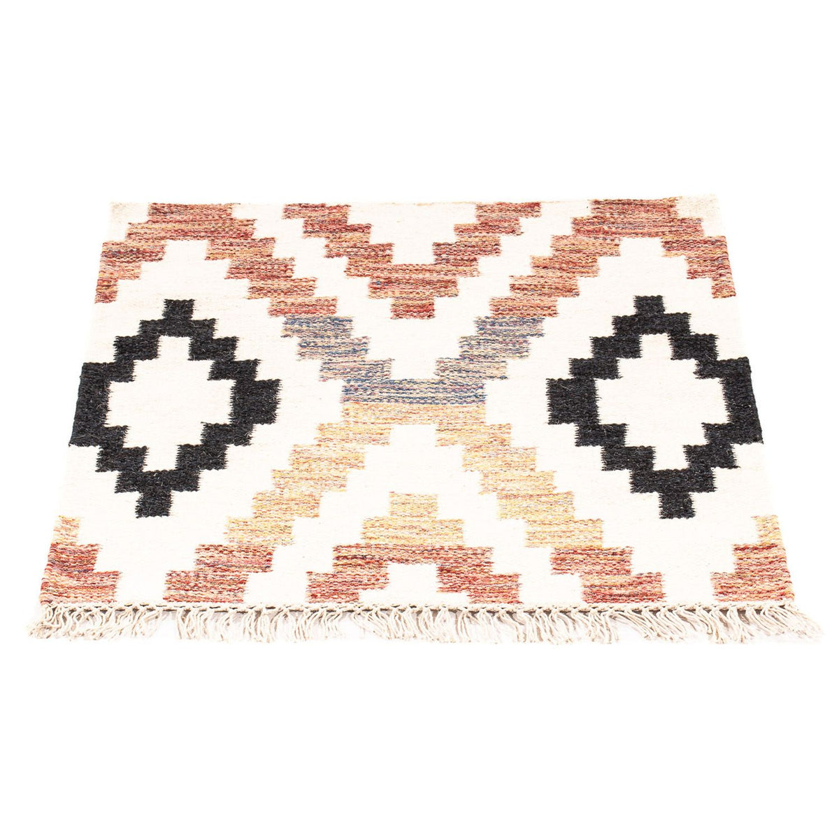Tapis Kelim - Tendance carré - 69 x 67 cm - beige