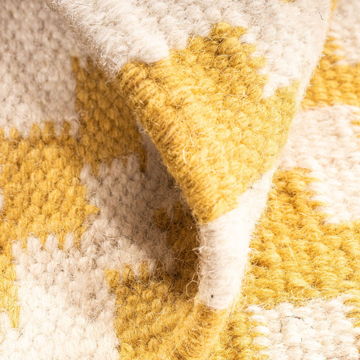 Tapis Kelim - Tendance carré  - 80 x 72 cm - beige