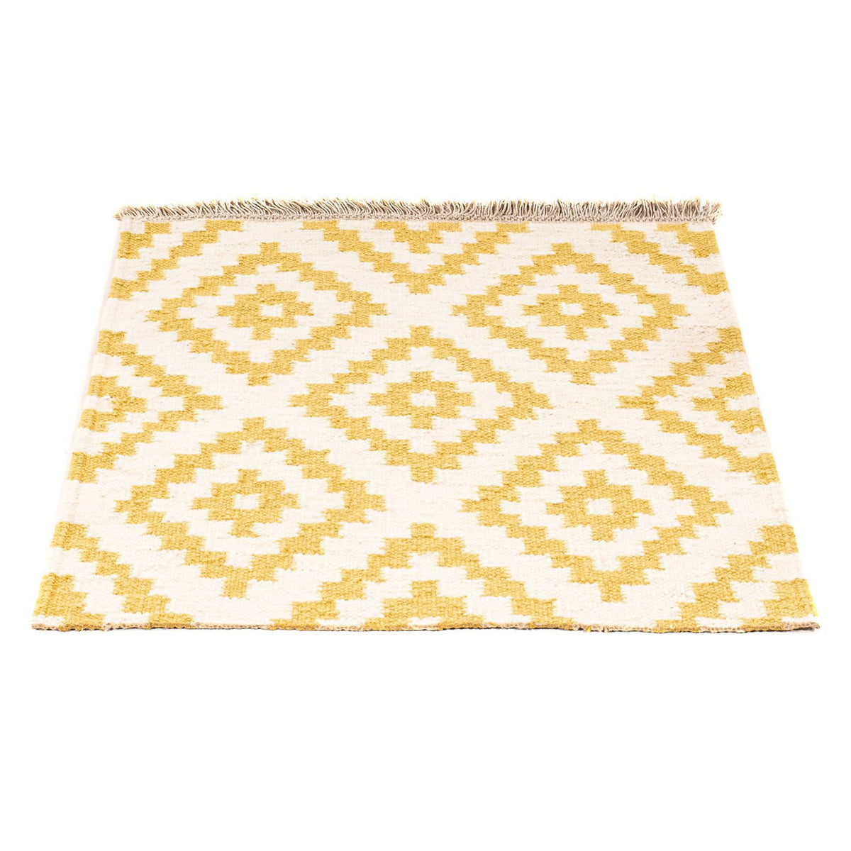 Tapis Kelim - Tendance carré  - 80 x 72 cm - beige