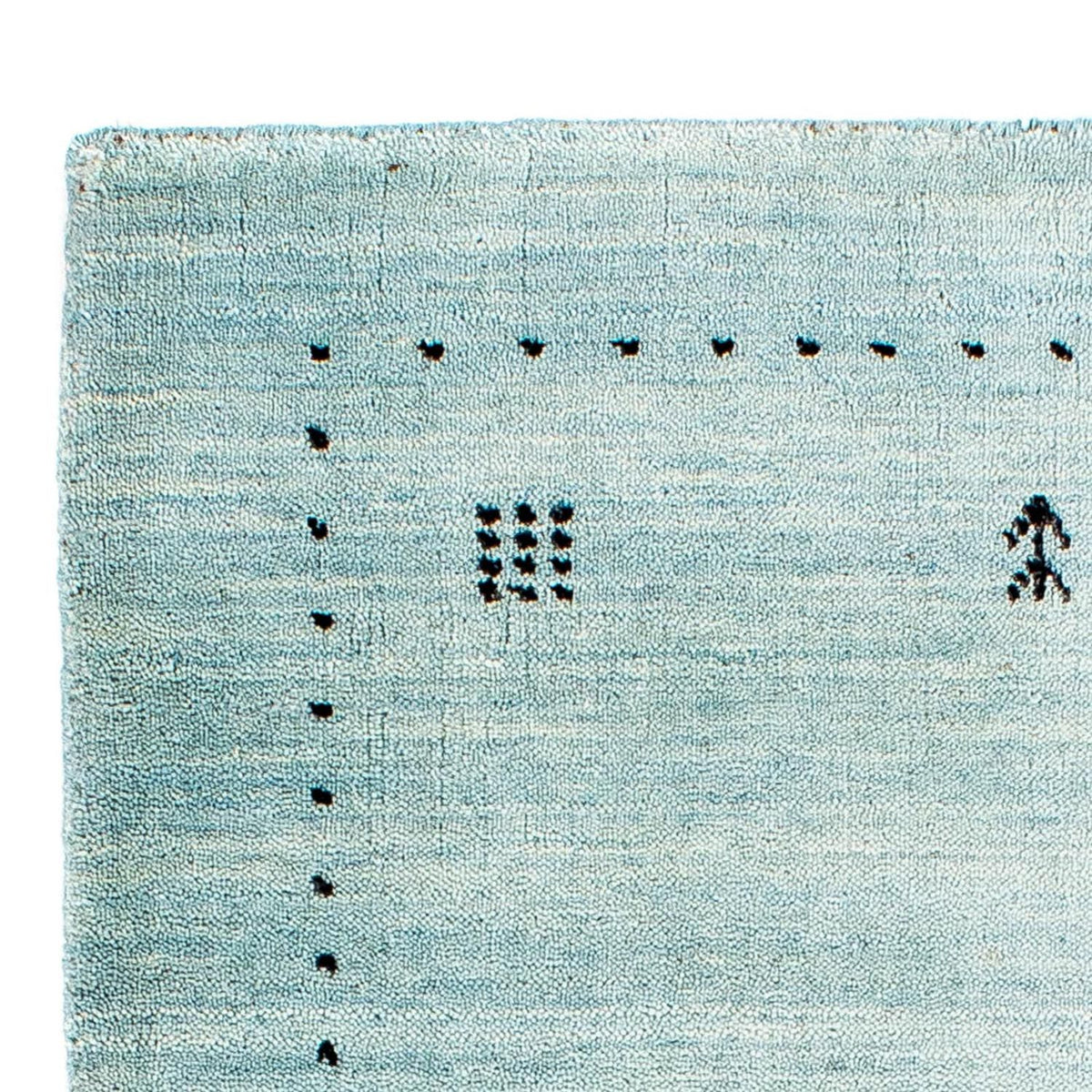 Tapis Gabbeh - Loribaft Indus - 95 x 65 cm - bleu clair
