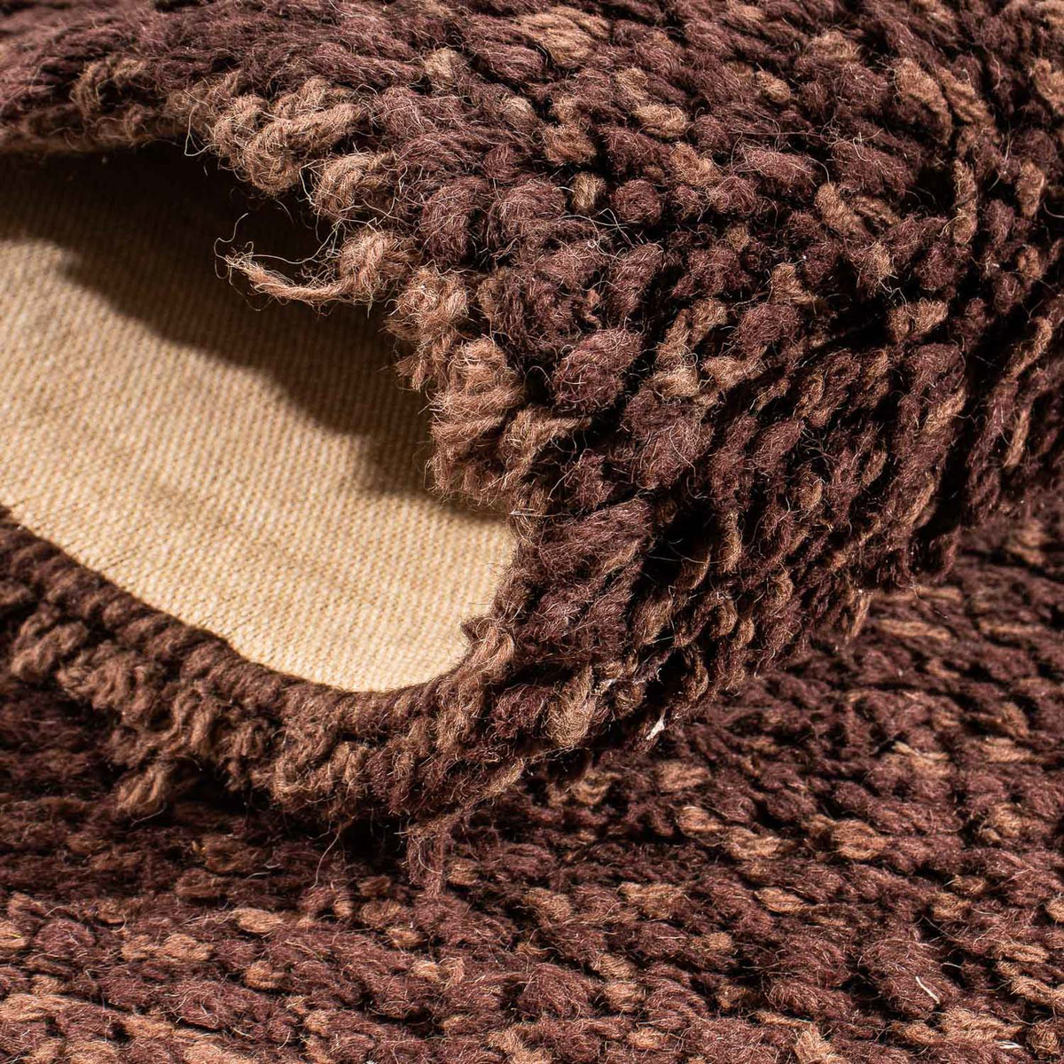 Tapis de couloir Tapis à poils longs - 205 x 64 cm - marron