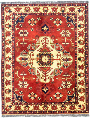 Tapis afghan - Hatschlu - 195 x 159 cm - rouille