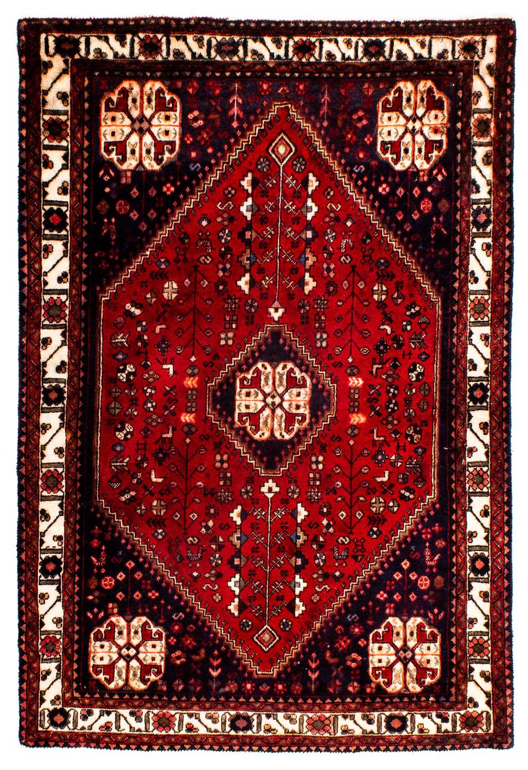 Tapis persan - Nomadic - 144 x 98 cm - rouge foncé