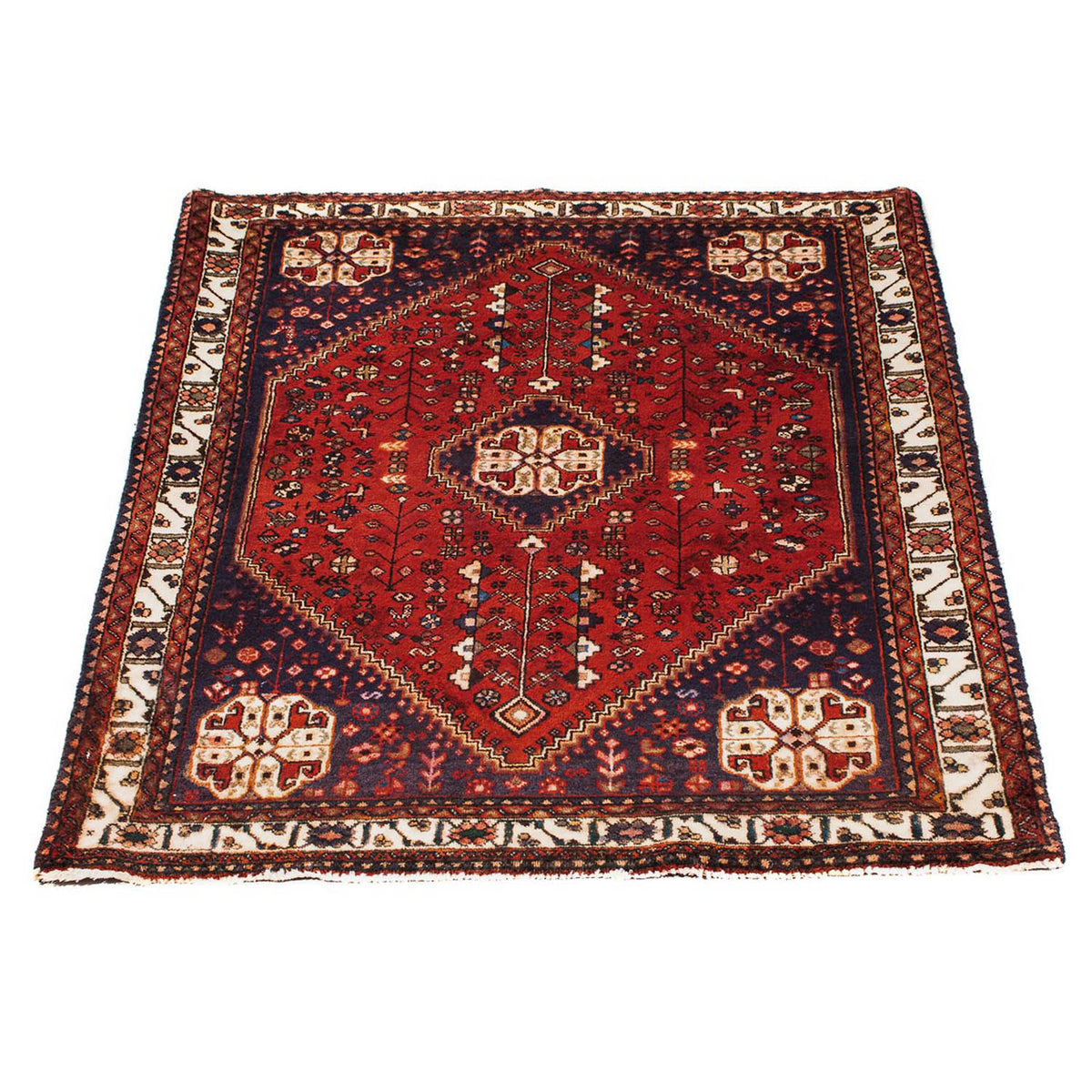Tapis persan - Nomadic - 144 x 98 cm - rouge foncé