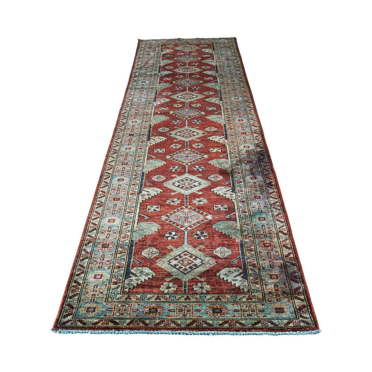 Tapis de couloir Tapis Ziegler - Kazak - 315 x 82 cm - rouge foncé