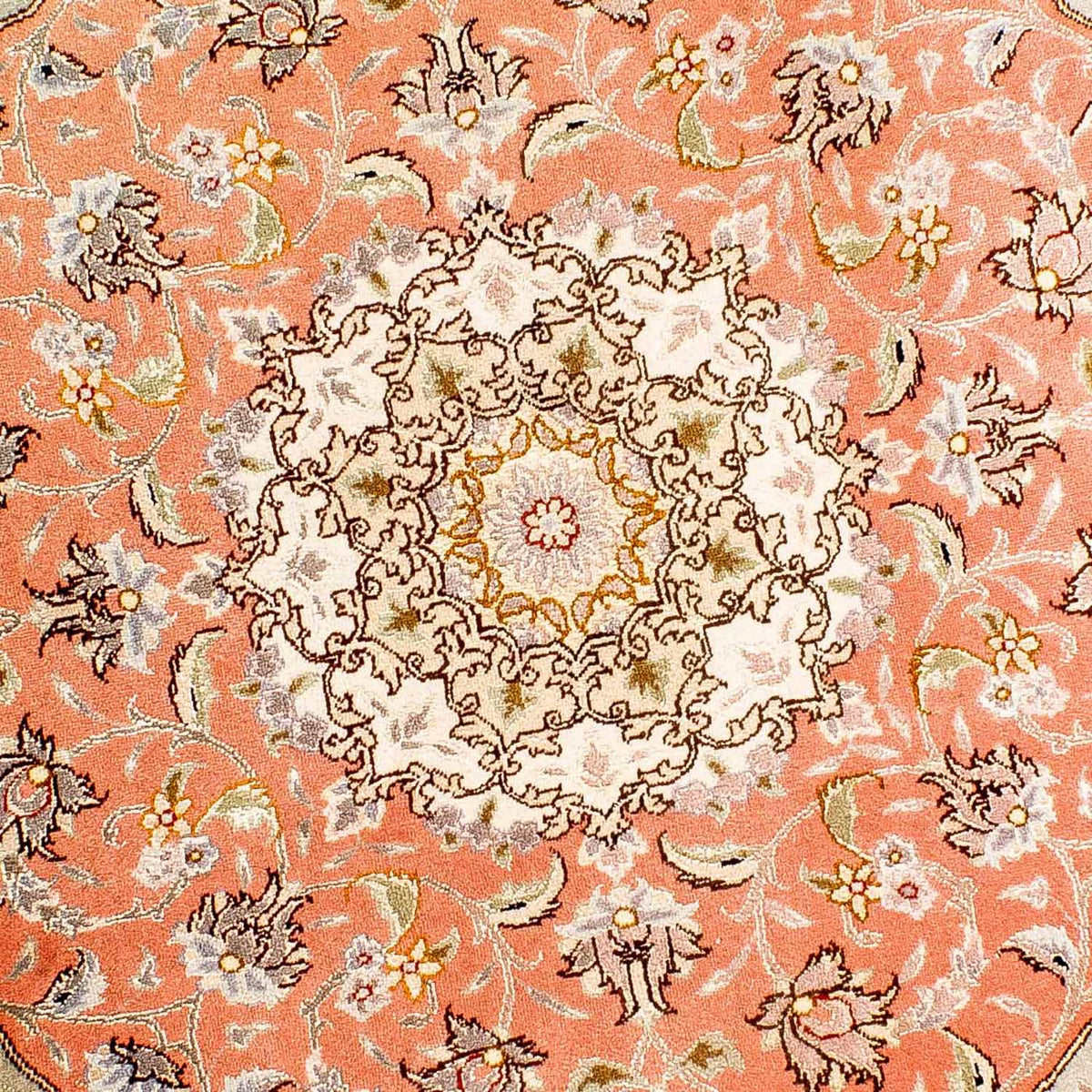 Tapis persan - Tabriz - Royal ronde - 102 x 102 cm - rouge clair