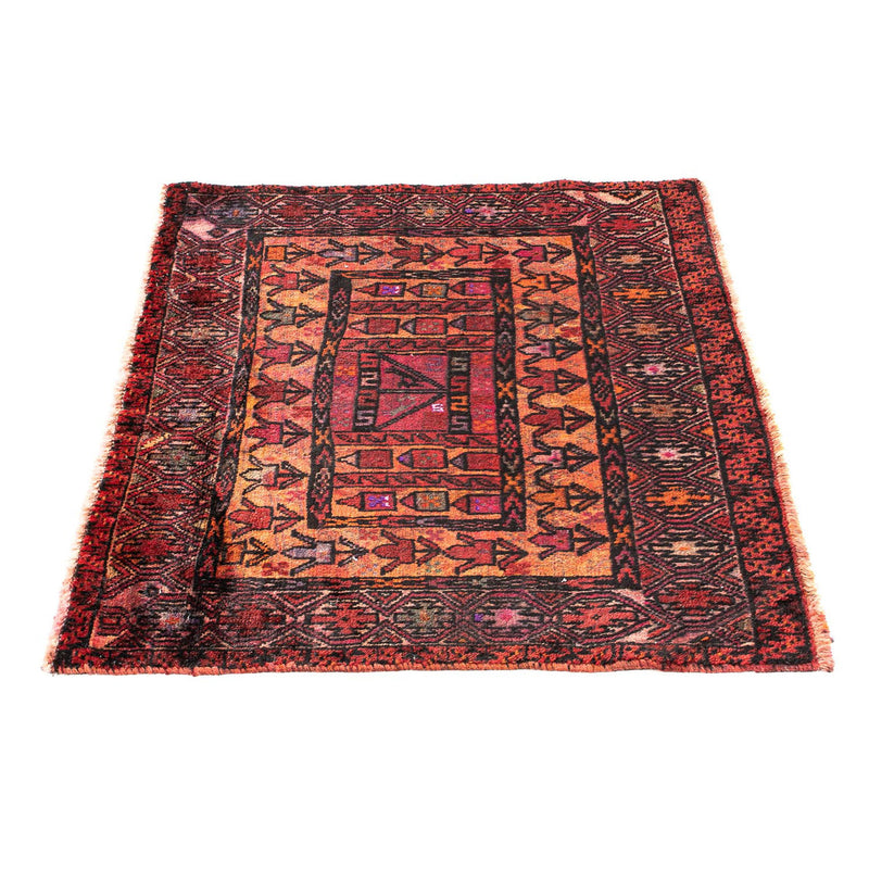 Tapis persan - Nomadic - 90 x 72 cm - rouge foncé