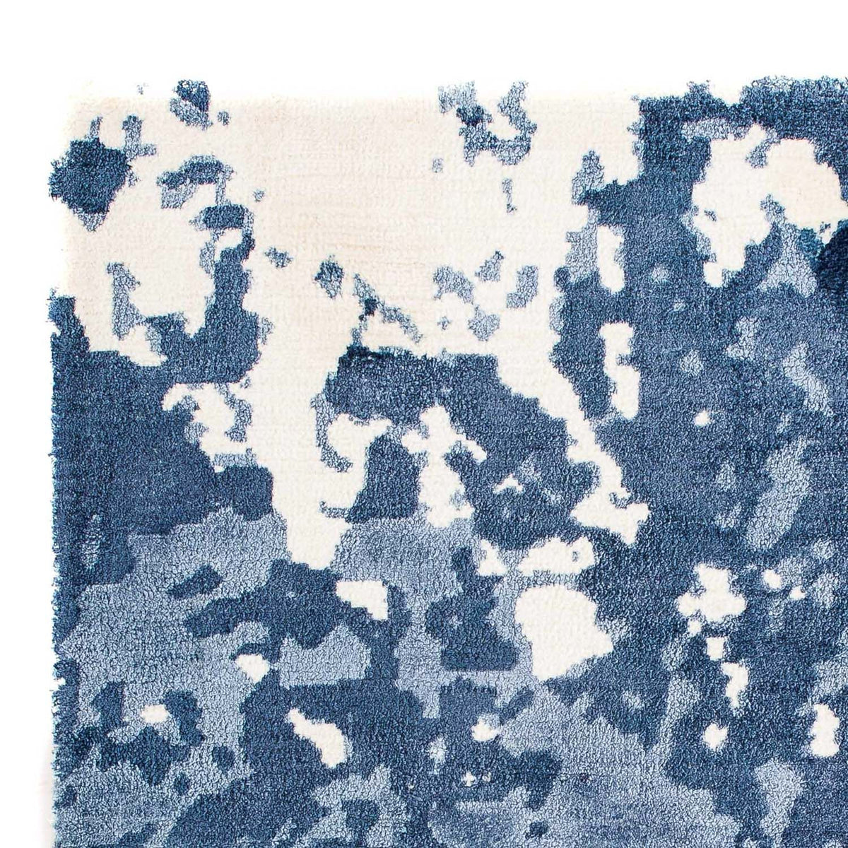 Tapis en viscose carré - 70 x 70 cm - bleu