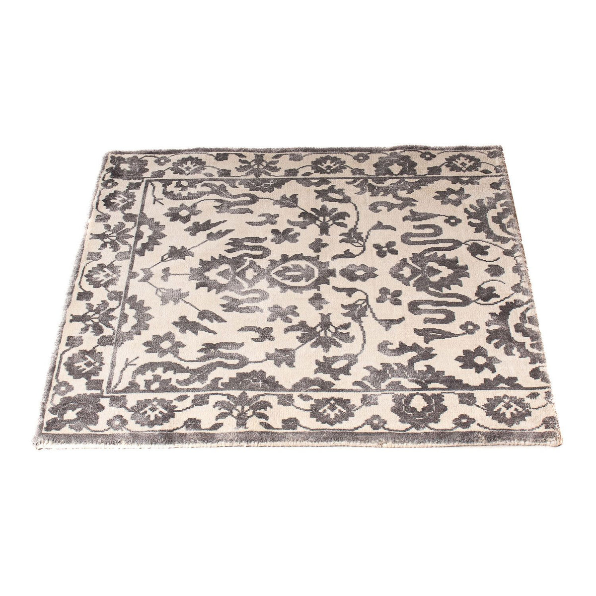 Tapis en viscose carré - 70 x 70 cm - gris clair