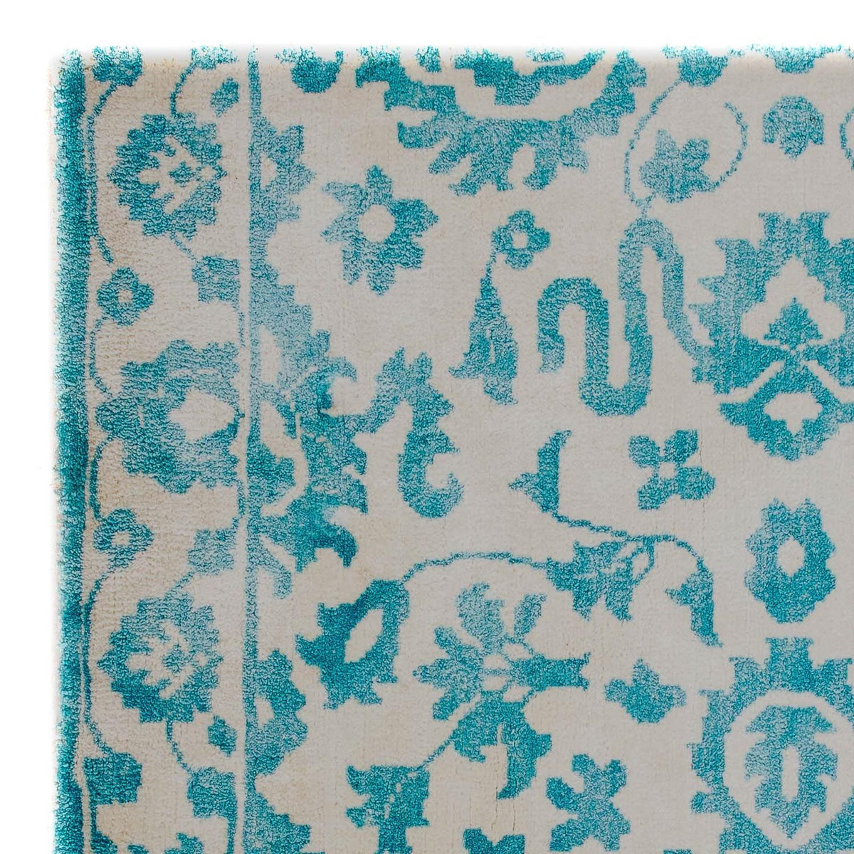 Tapis en viscose carré - 70 x 70 cm - turquoise