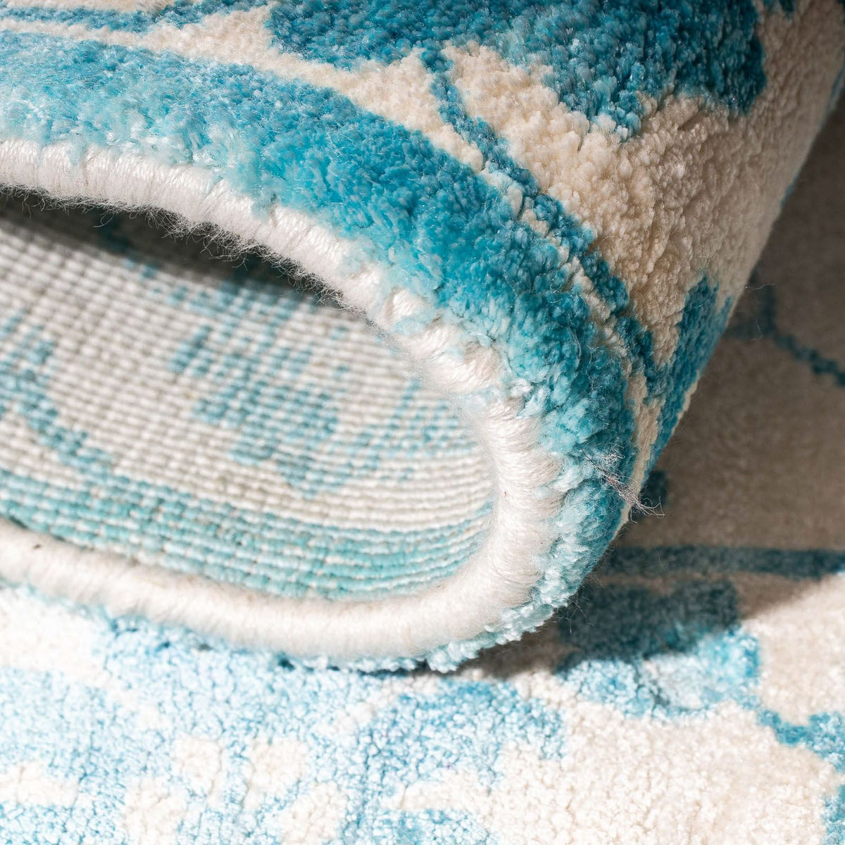 Tapis en viscose carré - 70 x 70 cm - turquoise