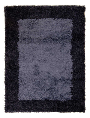 Tapis à poils longs - 170 x 120 cm - bleu foncé