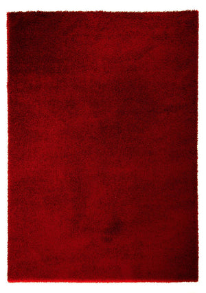Tapis à poils longs - 290 x 200 cm - rouge foncé