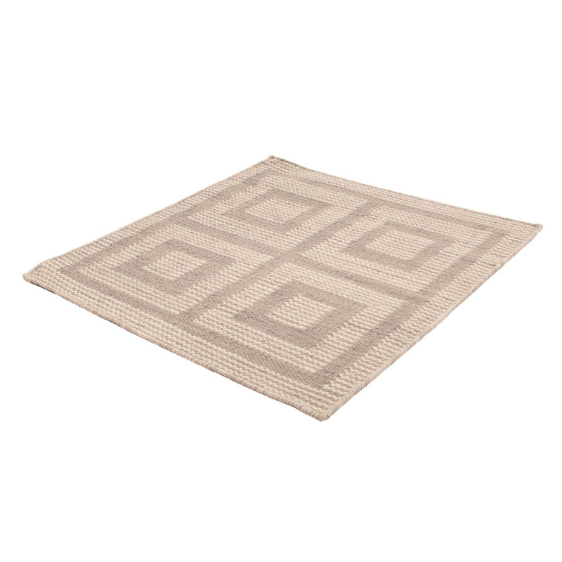 Tapis Kelim - Tendance carré  - 60 x 60 cm - beige
