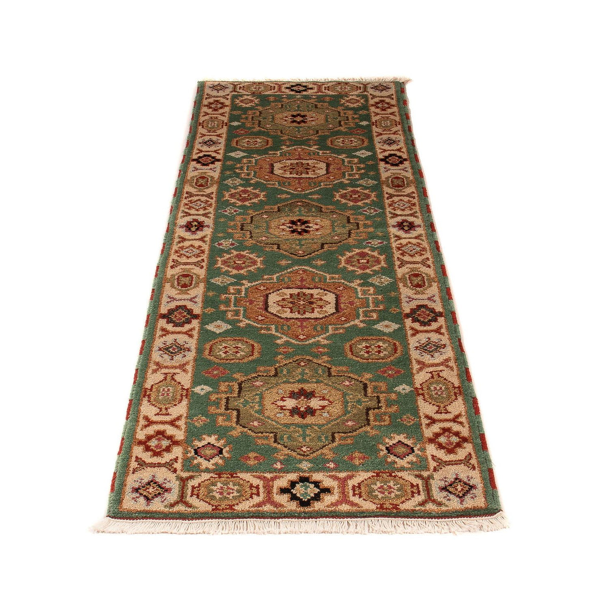 Tapis de couloir Tapis Ziegler - Kazak - 205 x 62 cm - vert