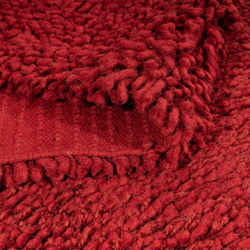 Tapis à poils longs - 217 x 154 cm - rouge foncé