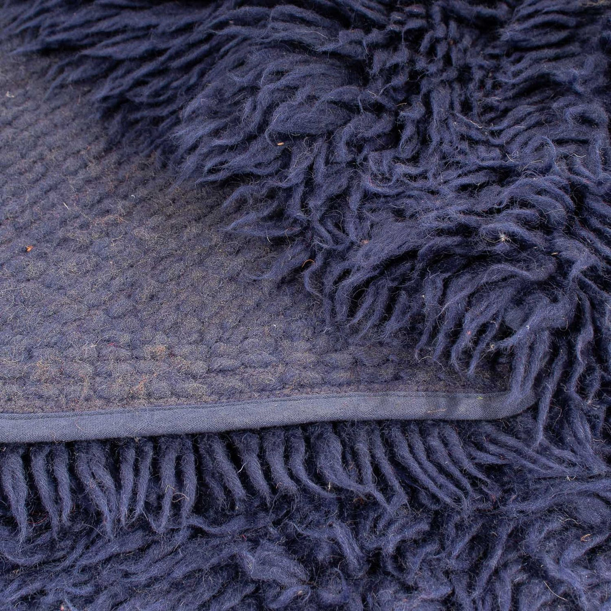 Tapis à poils longs ronde  - 261 x 261 cm - bleu foncé