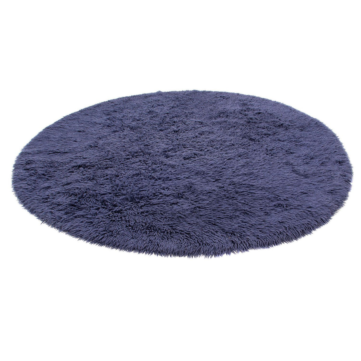 Tapis à poils longs ronde  - 261 x 261 cm - bleu foncé