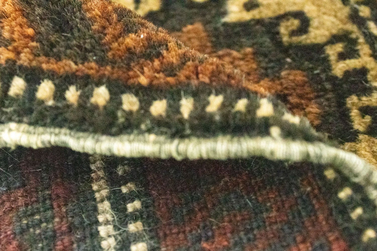 Tapis afghan carré  - 47 x 41 cm - marron