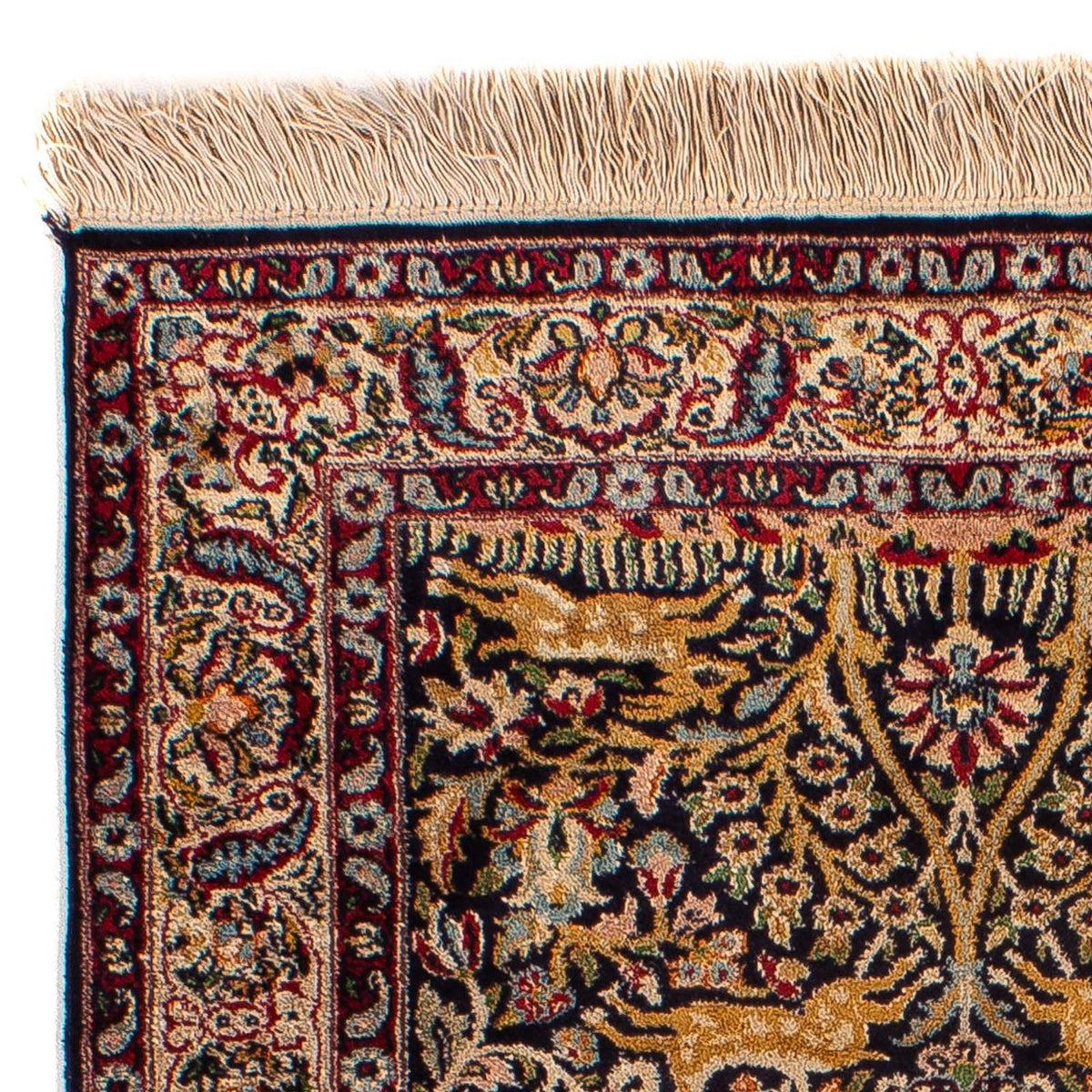 Tapis oriental - Indus - 123 x 81 cm - bleu foncé