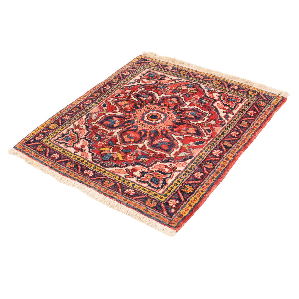Tapis persan - Nomadic carré  - 92 x 82 cm - rouge foncé
