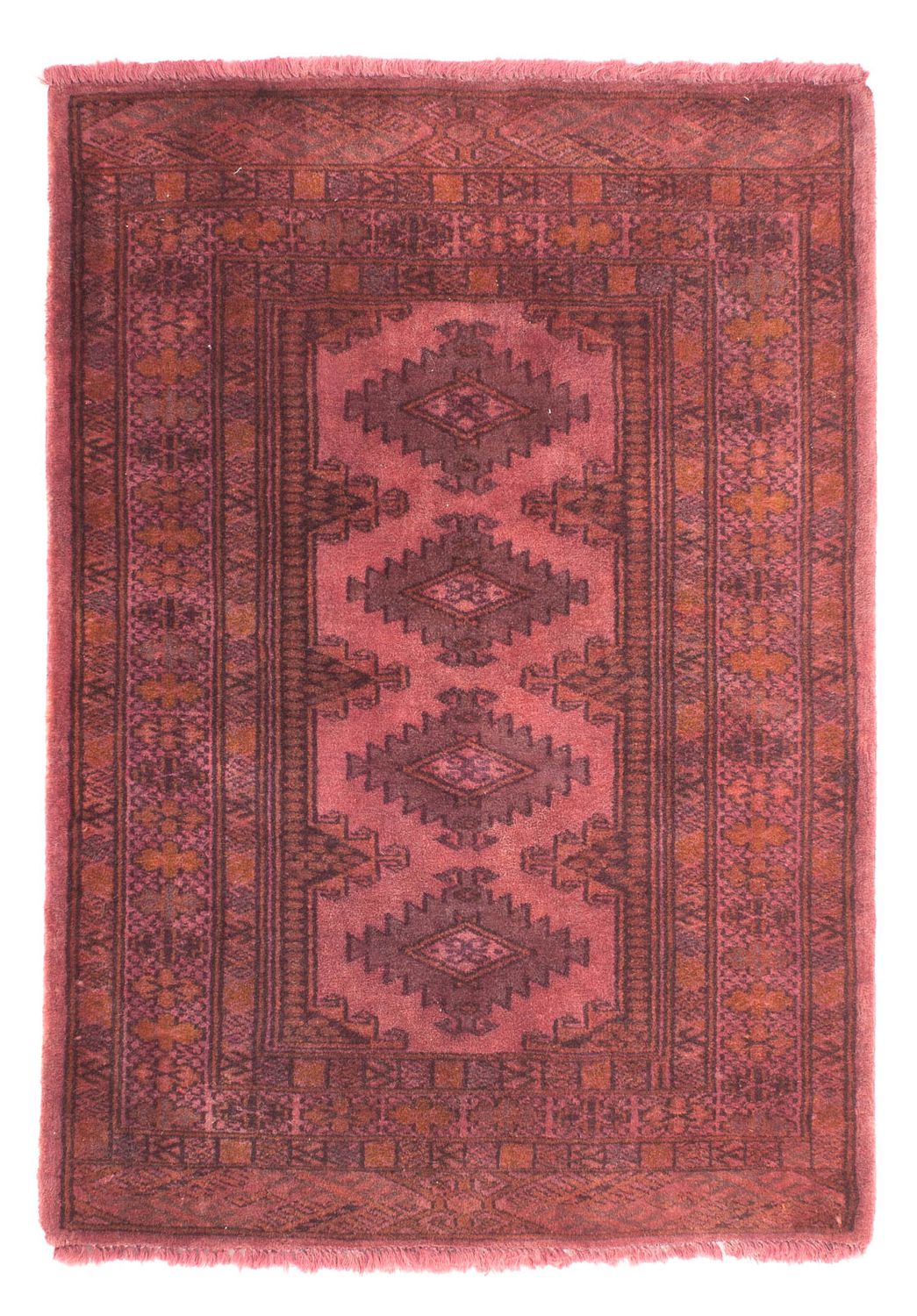 Tapis Turkaman - 95 x 66 cm - rouge clair