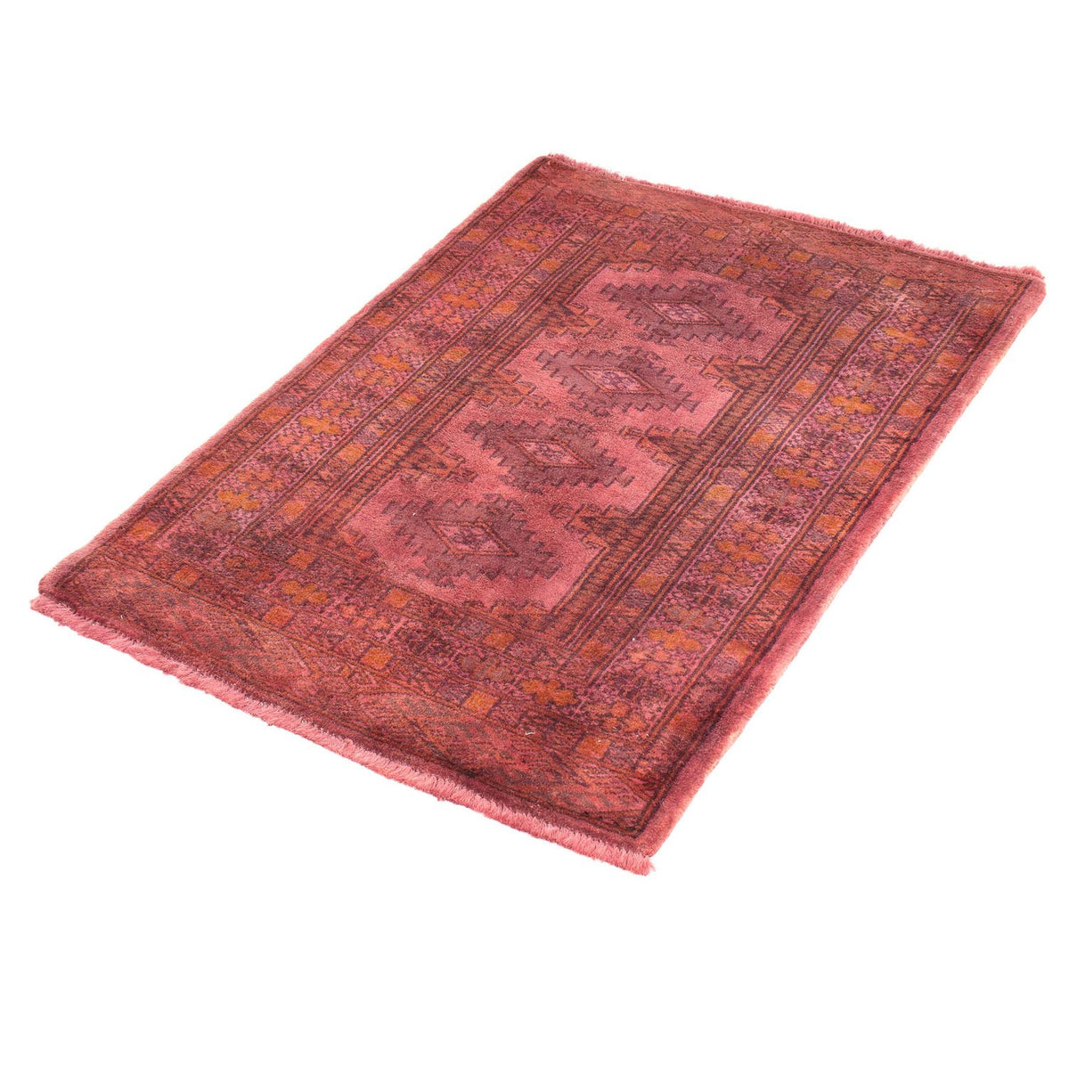 Tapis Turkaman - 95 x 66 cm - rouge clair