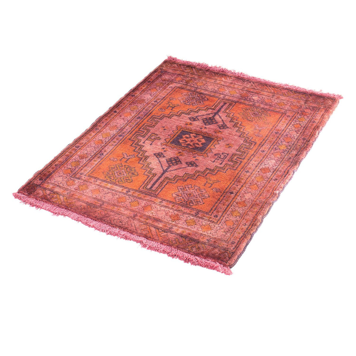 Tapis Turkaman - 80 x 67 cm - rouge clair