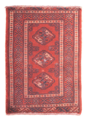 Tapis Turkaman - 86 x 57 cm - rouge foncé