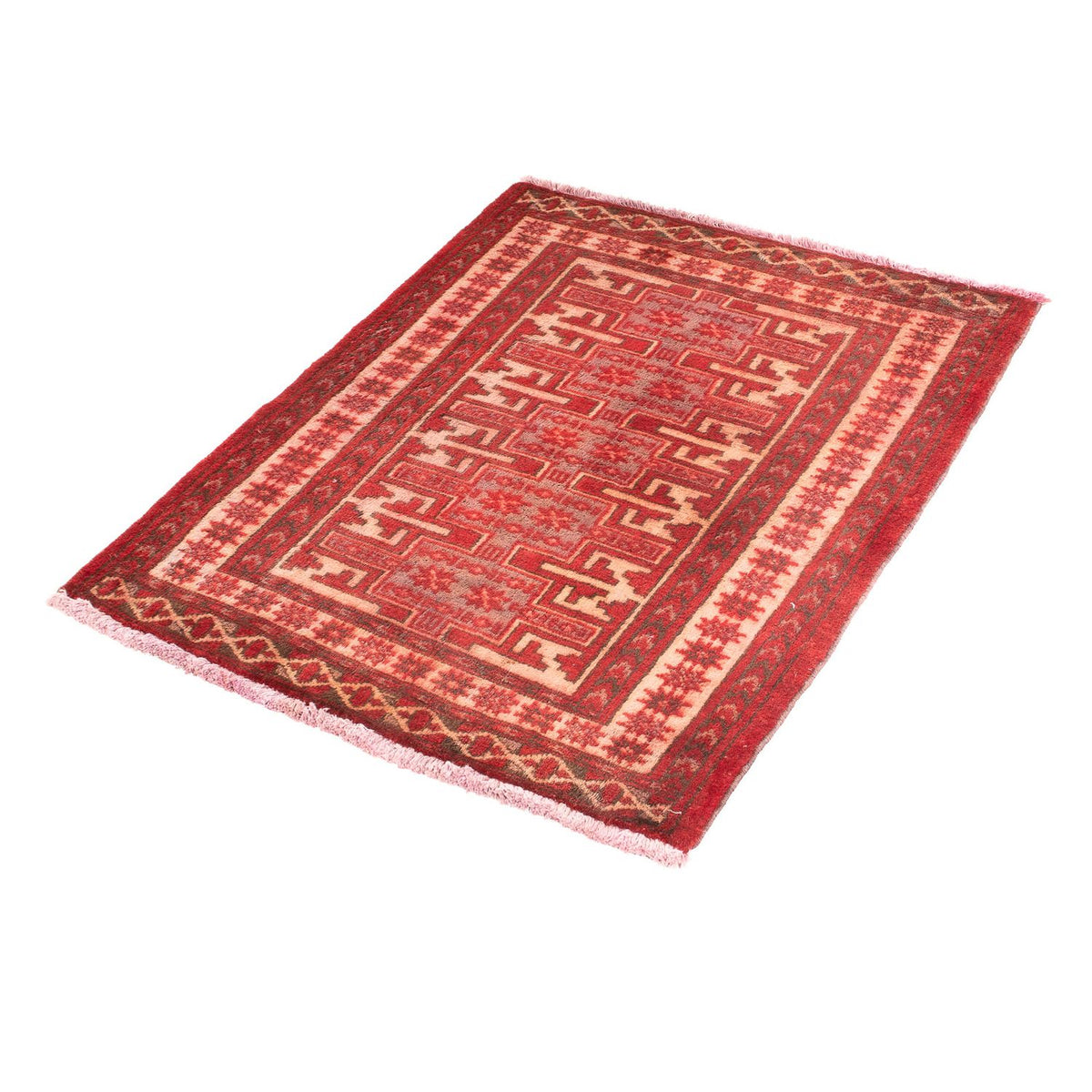 Tapis Turkaman - 92 x 68 cm - rouge clair