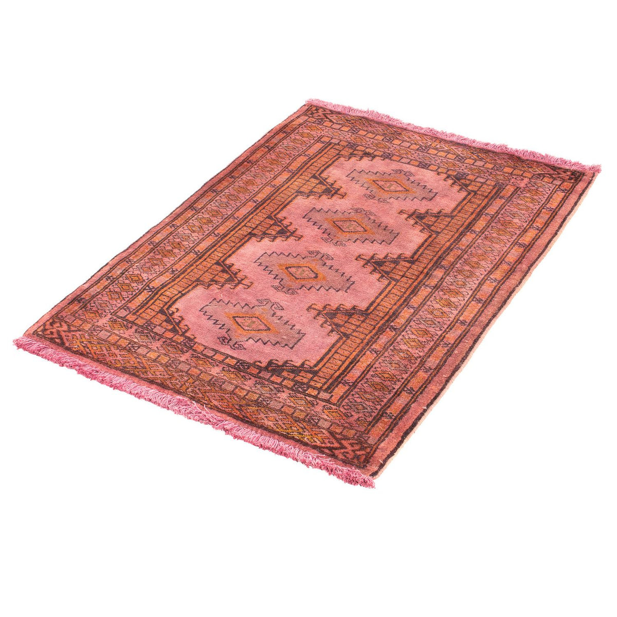Tapis Turkaman - 86 x 68 cm - rouge clair