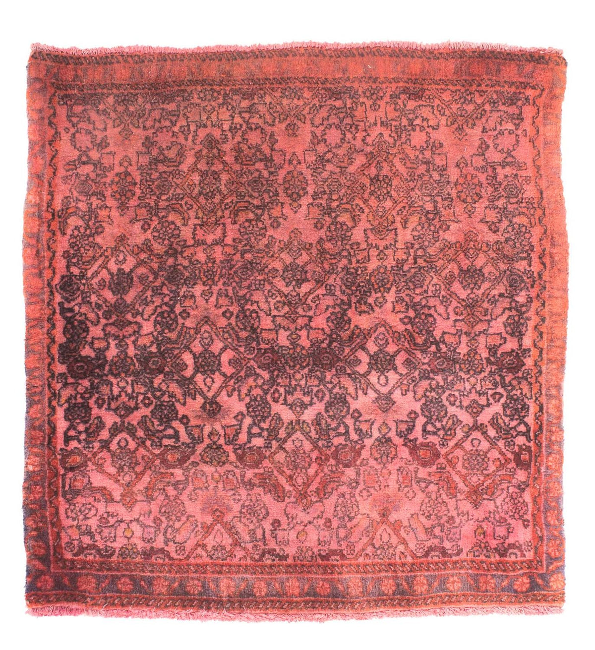 Tapis persan - Classique carré  - 72 x 67 cm - rouge clair