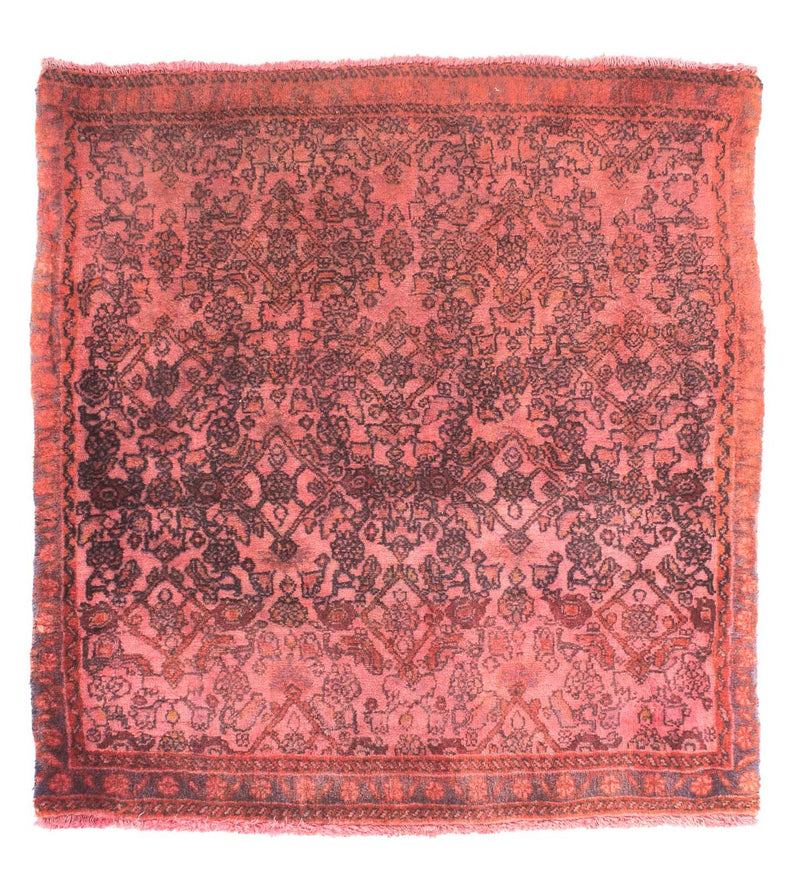 Tapis persan - Classique carré  - 72 x 67 cm - rouge clair
